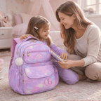 Bolsa Escolar Infantil Meninas Com Vários Compartimentos