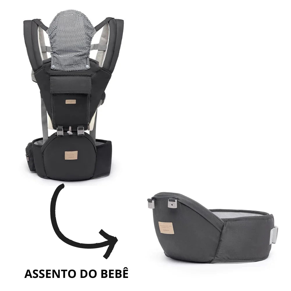 Canguru Ergonômico Lequeen Passeio Conforto Mamãe Bebê