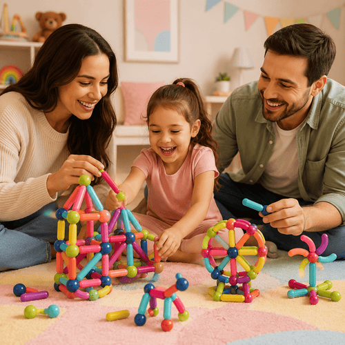 Blocos Magnéticos MonteKids® Brinquedo Educativo de Montar Para Crianças