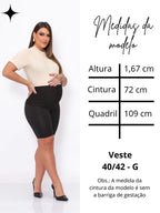 Bermuda Gestante Cós Alto Com Forro Blackout