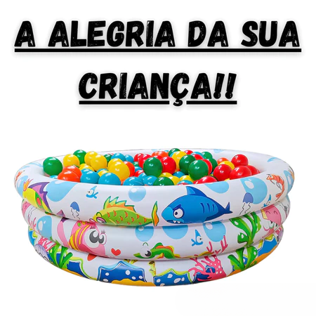 Piscina Infantil Inflável 3 Anéis AquaPanda