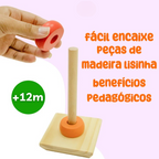 Kit 3 Brinquedos Educativos Montessori - Xilofone Aramado e Torre