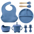 Kit de Silicone Alimentação Infantil com 8 Peças Completo