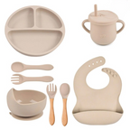 Kit de Silicone Alimentação Infantil com 8 Peças Completo