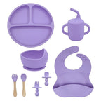 Kit de Silicone Alimentação Infantil com 8 Peças Completo
