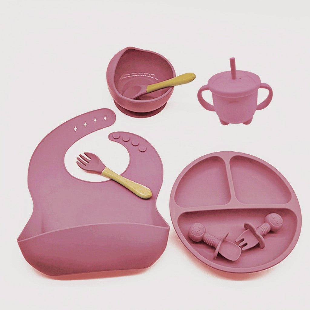 Kit de Silicone Alimentação Infantil com 8 Peças Completo