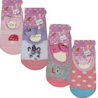 4 Pares Meia Infantil Sapatilha Antiderrapante Menino Menina