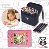 Livro de Colorir Bobbie Goods e Canetinhas Coloridas Com Ponta Dupla