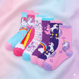 Kit Meia Infantil Menina Cano Médio Estampada Confortável Resistente 3 a 12 Pares