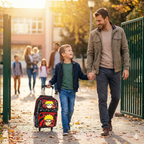 Mochila Escolar Infantil Com Rodinhas E Alças De Silicone Heróis e Princesas Para Meninos e Meninas