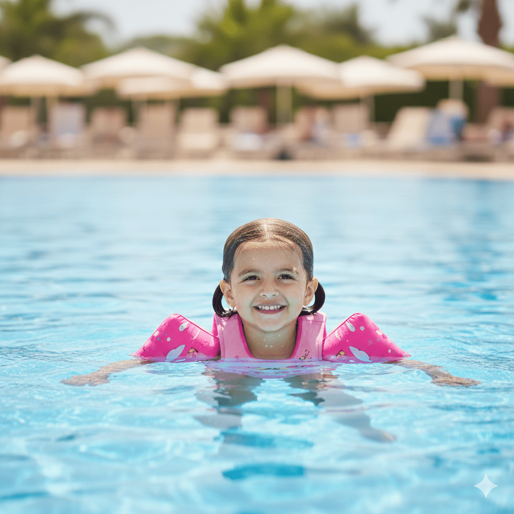 Boia Infantil com Colete Salva Vidas e Alça Superior + Braçadeiras
