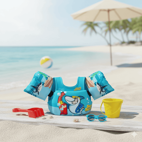 Boia Infantil com Colete Salva Vidas e Alça Superior + Braçadeiras