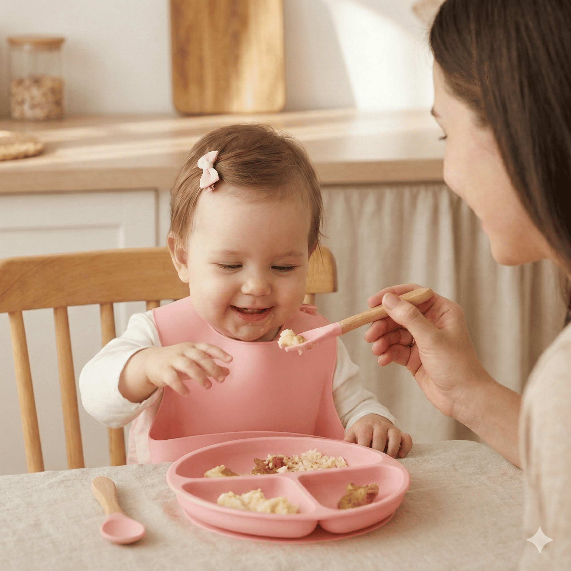 Kit de Silicone Alimentação Infantil com 8 Peças Completo