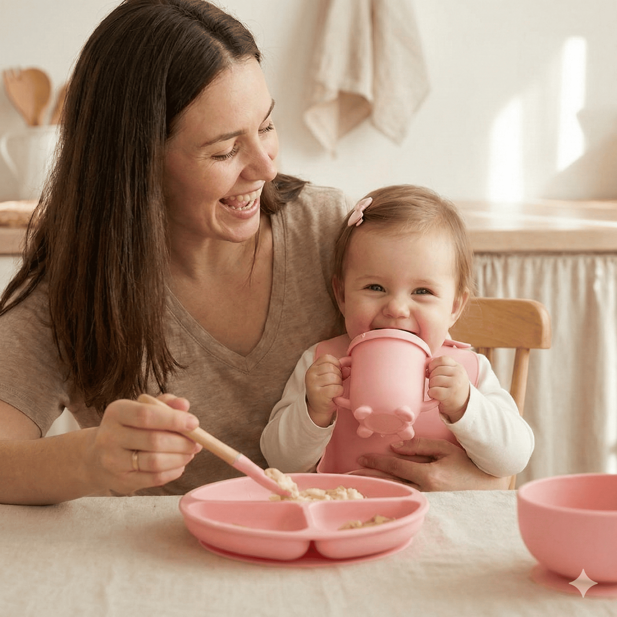 Kit de Silicone Alimentação Infantil com 8 Peças Completo