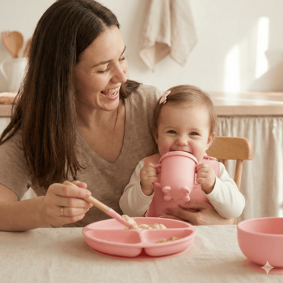 Kit de Silicone Alimentação Infantil com 8 Peças Completo