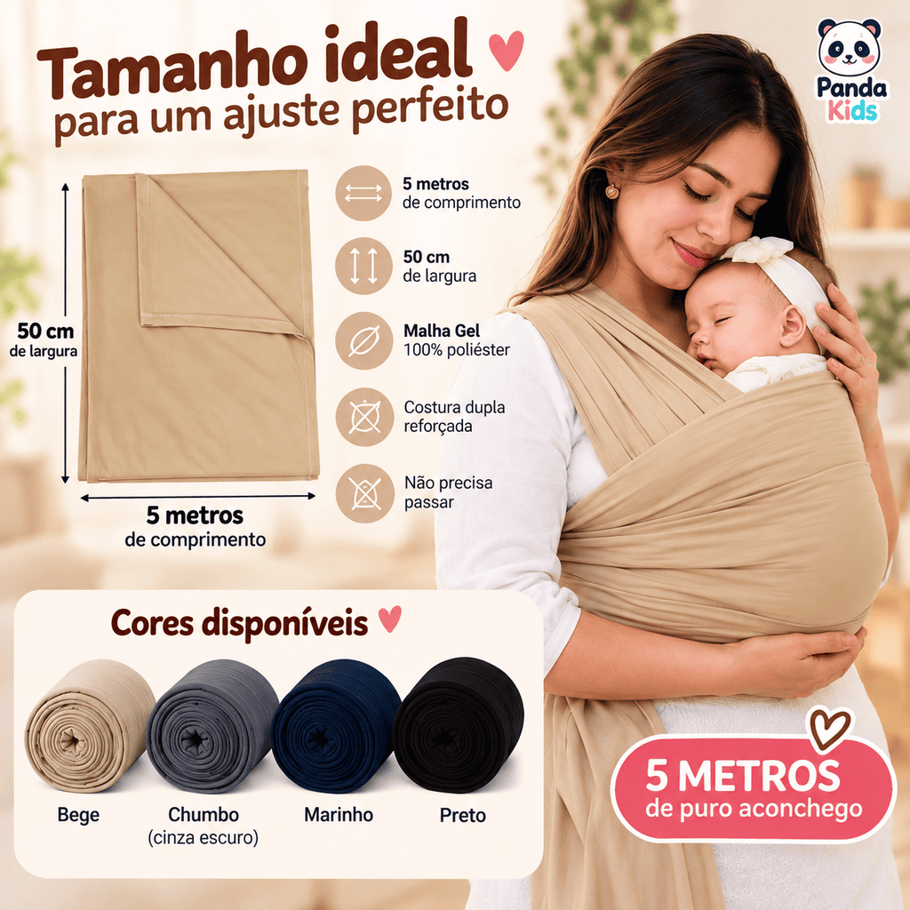 Wrap Sling para Bebê 5m em Malha Gel