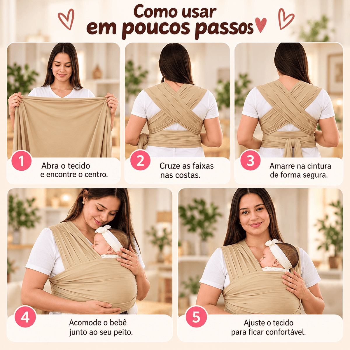 Wrap Sling para Bebê 5m em Malha Gel