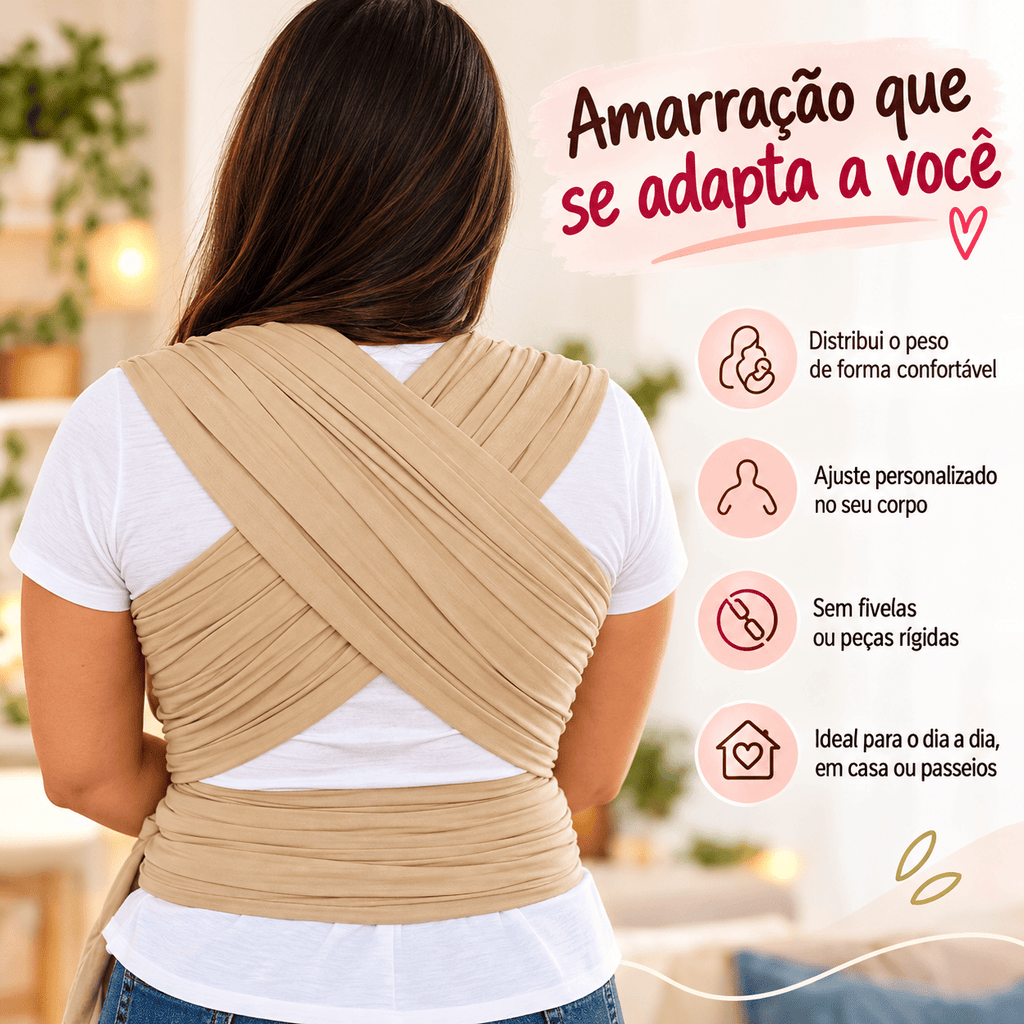 Wrap Sling para Bebê 5m em Malha Gel