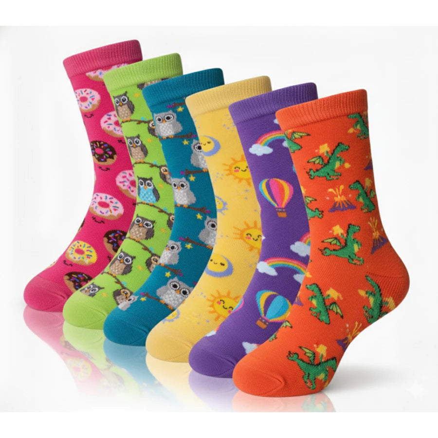 Kit Meia Infantil Menina Cano Médio Estampada Confortável Resistente 3 a 12 Pares