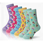 Kit Meia Infantil Menina Cano Médio Estampada Confortável Resistente 3 a 12 Pares