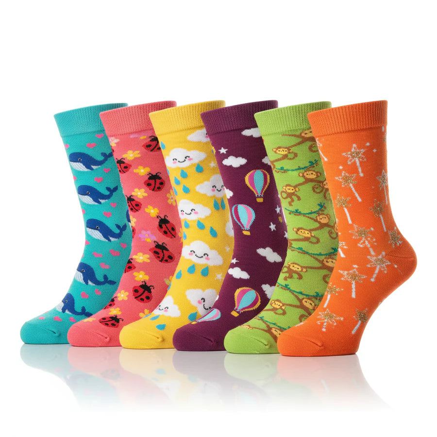 Kit Meia Infantil Menina Cano Médio Estampada Confortável Resistente 3 a 12 Pares