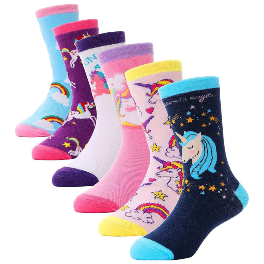 Kit Meia Infantil Menina Cano Médio Estampada Confortável Resistente 3 a 12 Pares