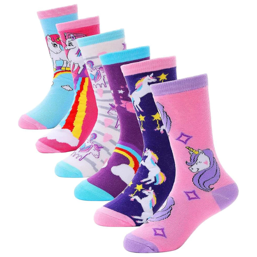 Kit Meia Infantil Menina Cano Médio Estampada Confortável Resistente 3 a 12 Pares