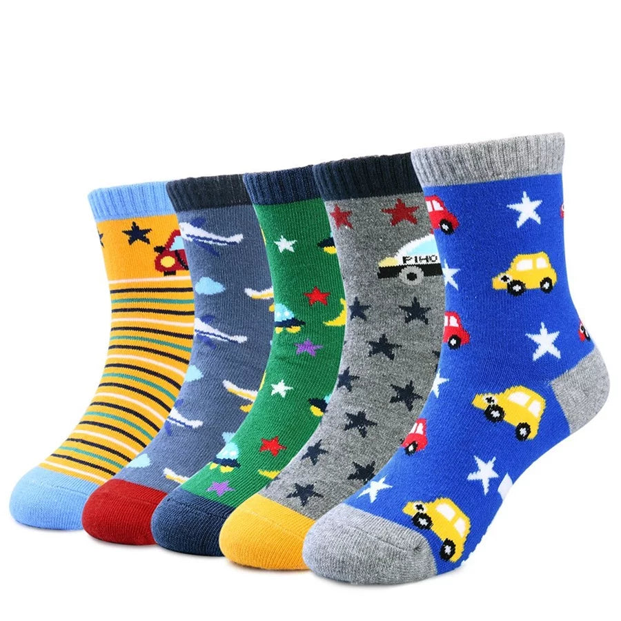 Kit Meia Infantil Menino Cano Médio Estampada Confortável Resistente 3 a 12 Pares