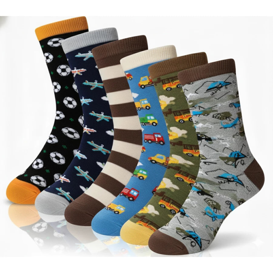 Kit Meia Infantil Menino Cano Médio Estampada Confortável Resistente 3 a 12 Pares