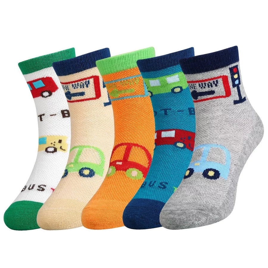 Kit Meia Infantil Menino Cano Médio Estampada Confortável Resistente 3 a 12 Pares