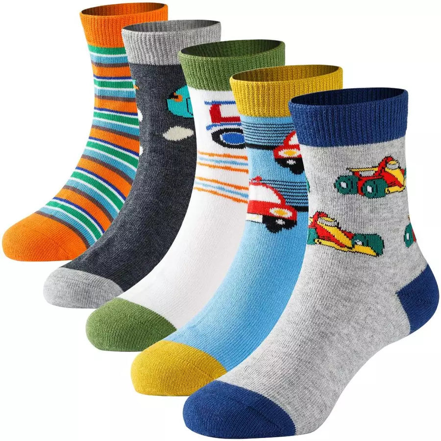 Kit Meia Infantil Menino Cano Médio Estampada Confortável Resistente 3 a 12 Pares