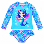 Conjunto Blusa Menina Infantil Praia Proteção Solar Uv Maiô Manga Longa