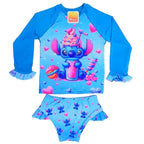 Conjunto Blusa Menina Infantil Praia Proteção Solar Uv Maiô Manga Longa
