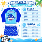 Conjunto Blusa + Sunga Proteção UV Solar Natação Menino