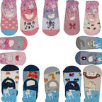 4 Pares Meia Infantil Sapatilha Antiderrapante Menino Menina