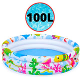 Piscina Infantil Inflável 3 Anéis AquaPanda -100L - 180L - Bolinhas Coloridas