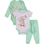 Kit Roupa De Bebê Menina 12 Peças Body Manga Longa e Curta e Calça