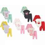 Kit Roupa De Bebê Menina 12 Peças Body Manga Longa e Curta e Calça