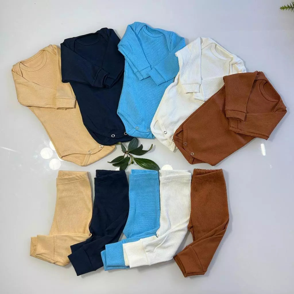 Conjunto Bebê Body Manga Longa e Calça - Kit 6 Peças