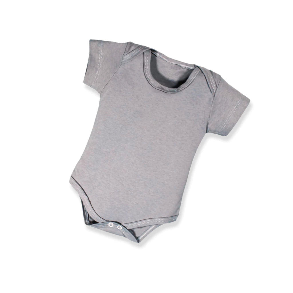 Kit 5 Peças Body Bebê Manga Curta Malha Lisa 100% Algodão