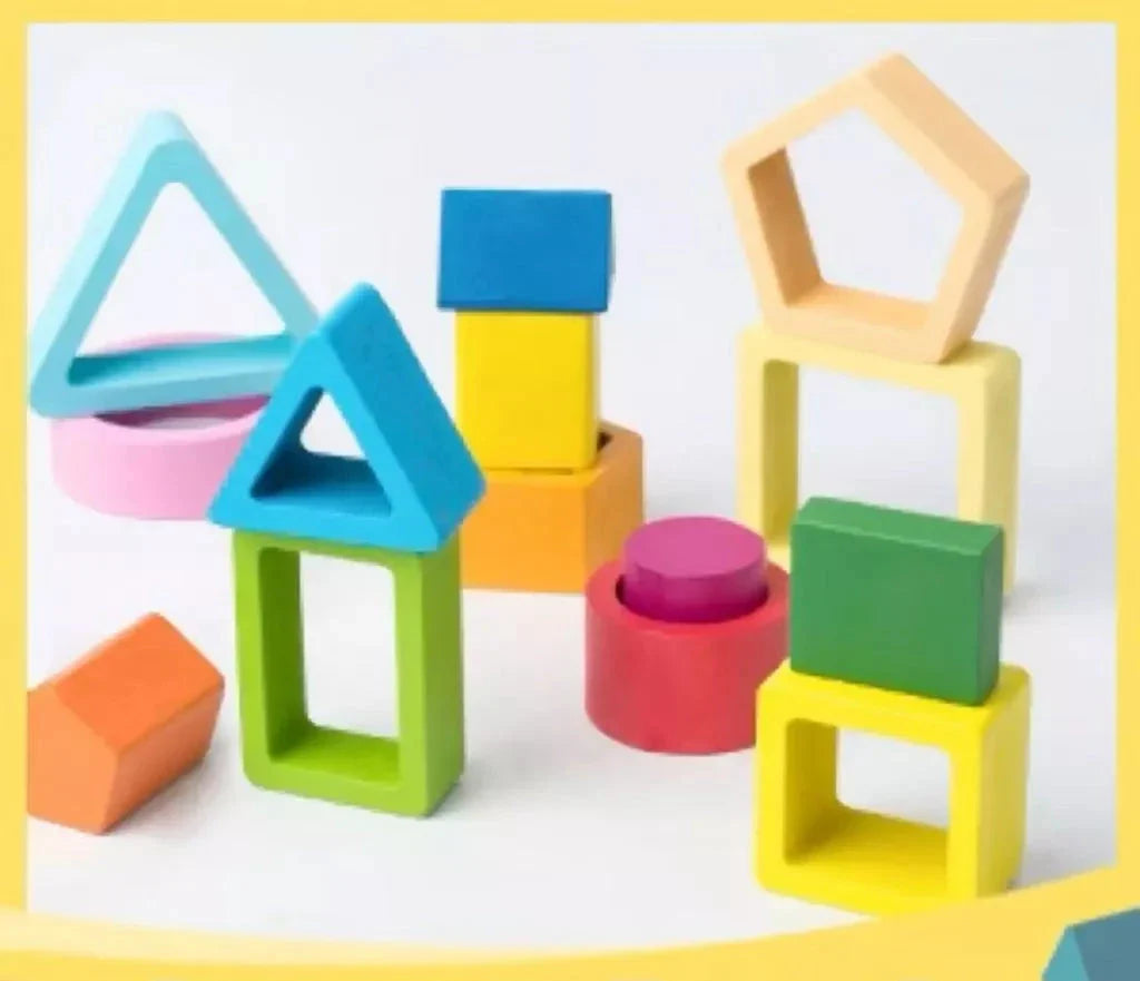 Brinquedos Educativos de Montessori Formas Geométricas De Encaixe Colorido