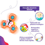 Kit 3 Brinquedo Infantil Chocalho Giratório Spinner Com Ventosa
