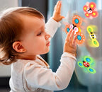Kit 3 Brinquedo Infantil Chocalho Giratório Spinner Com Ventosa