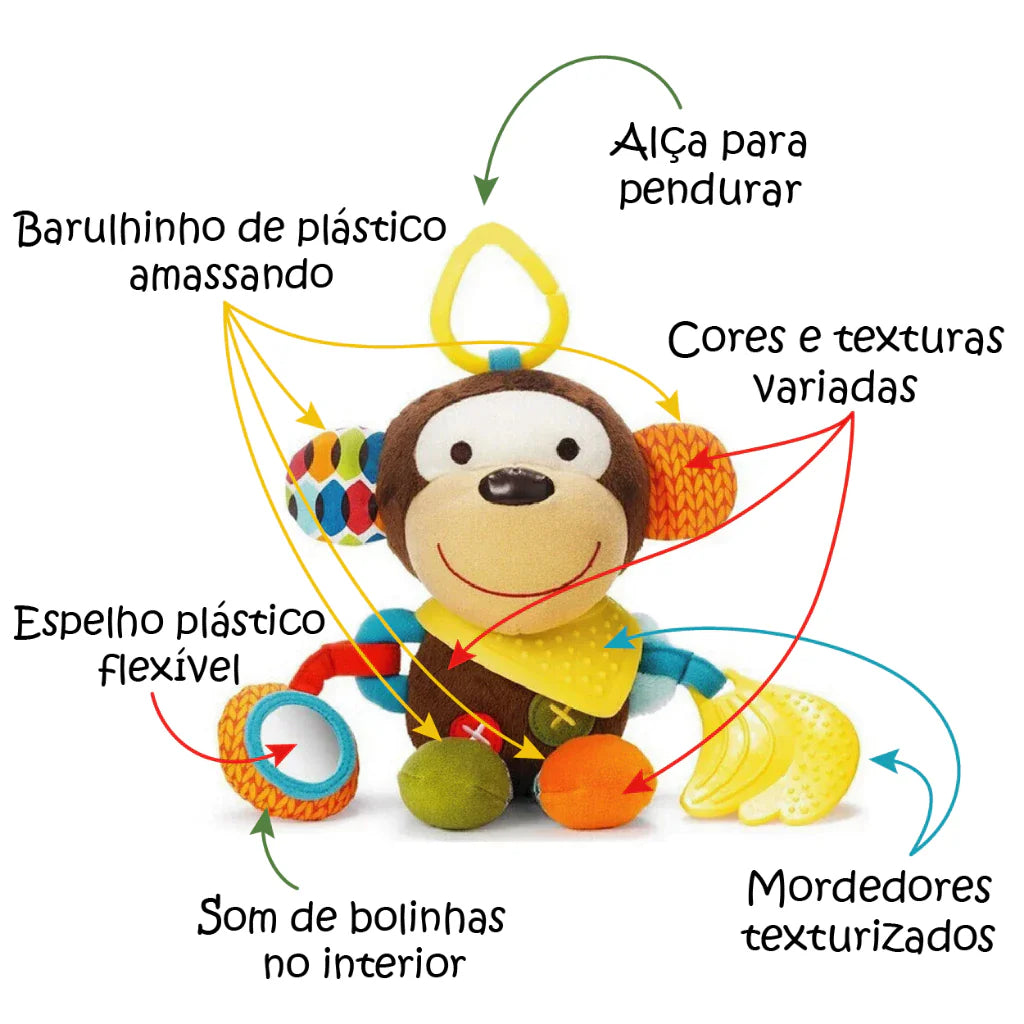 Pelúcia Fofoluxo com Chocalho e Mordedor