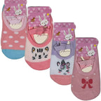 4 Pares Meia Infantil Sapatilha Antiderrapante Menino Menina