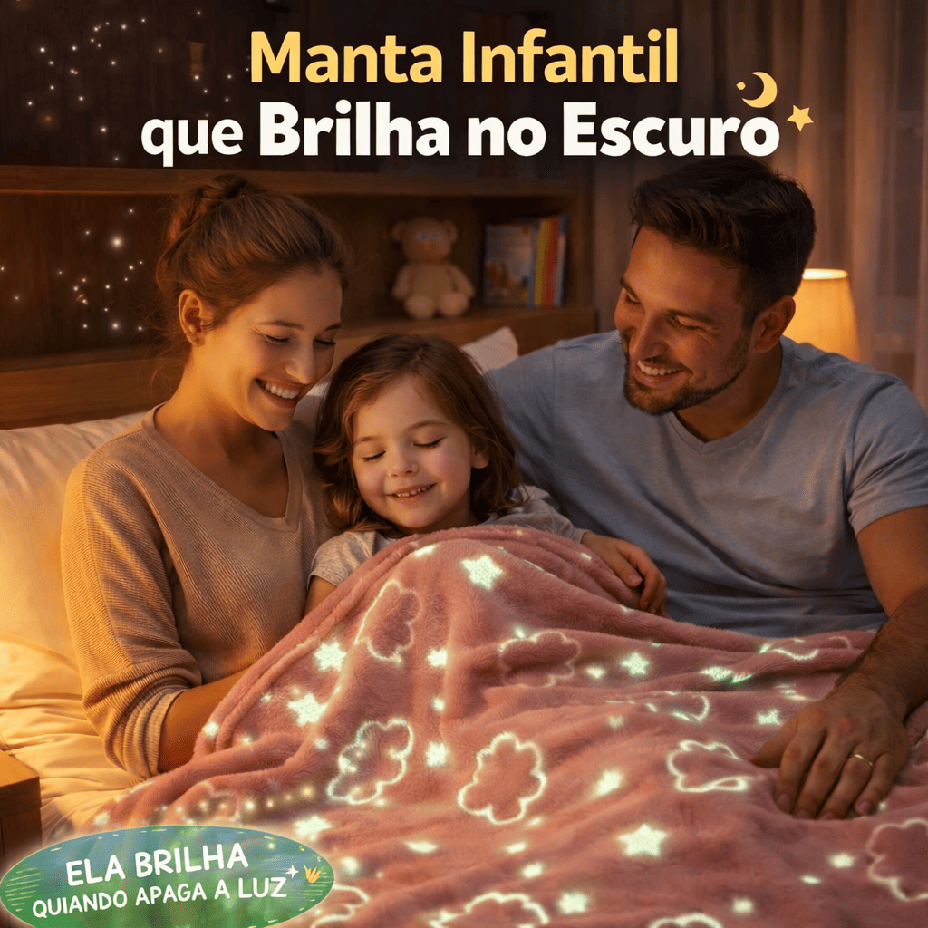 Cobertor Manta Infantil Menina Menino Brilha No Escuro Quentinho e Macio