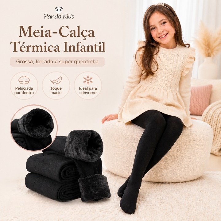 Meia-Calça Infantil Menina Menino Peluciada Forrada Grossa Quentinha