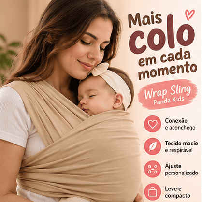 Wrap Sling para Bebê 5m em Malha Gel