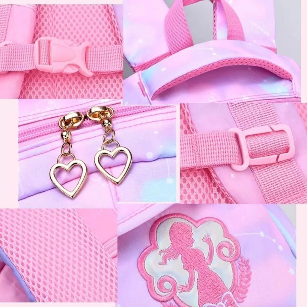 Bolsa Escolar Infantil Meninas Com Vários Compartimentos