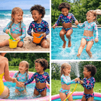 Conjunto Biquíni Infantil Cropped + Calcinha Proteção UV 50+ Veste dos 2 aos 16 Anos